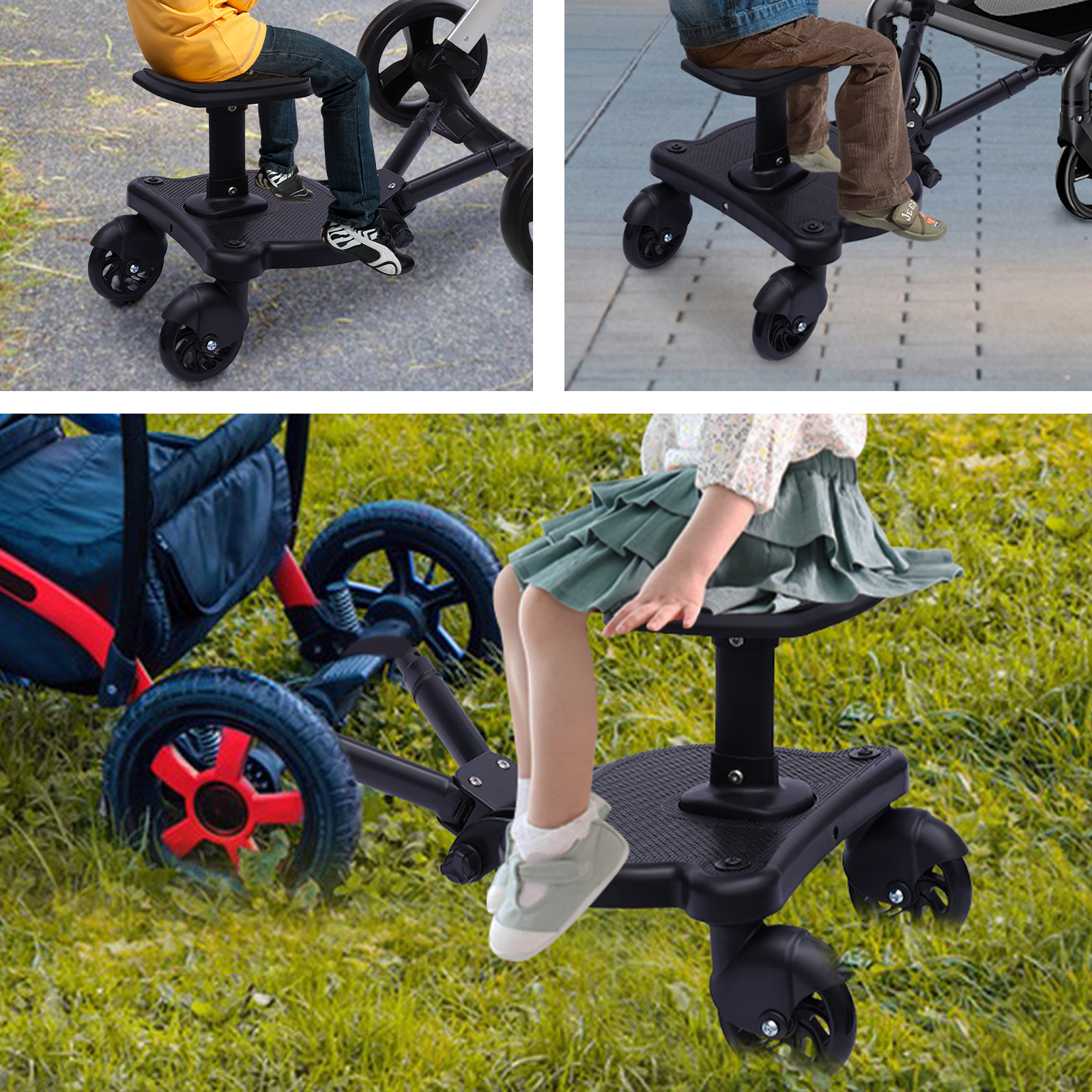 Two in One Auxiliary Pedal Detachable Seat Wheel Type Plate for Strollers, Suitable for Most Baby Strollers