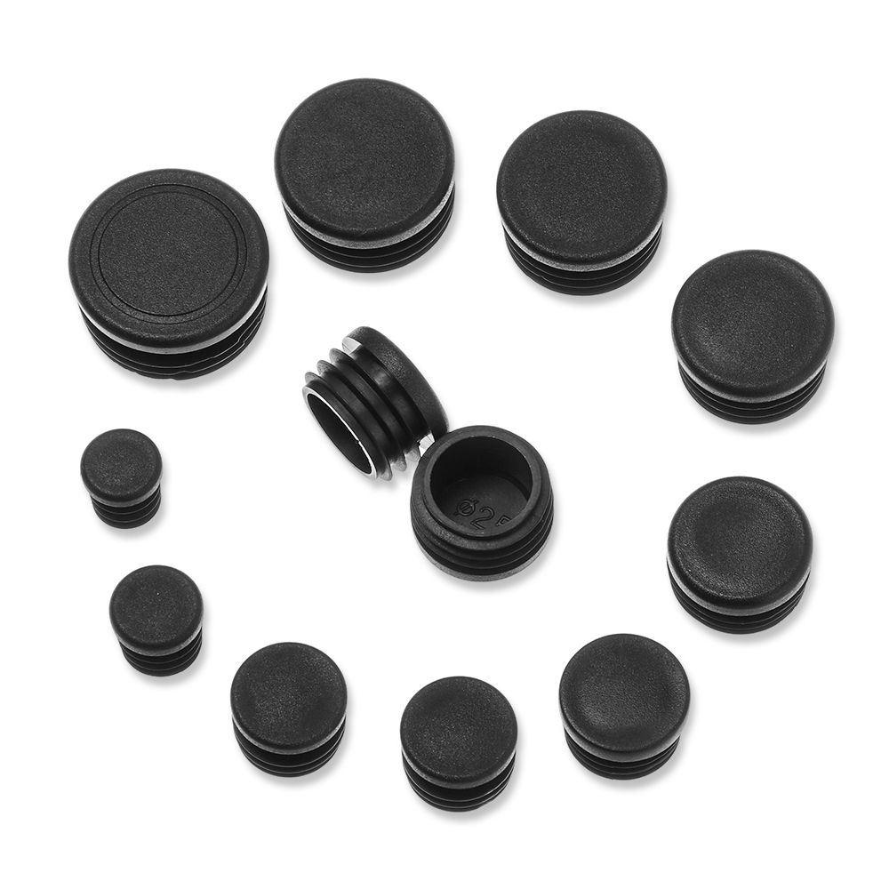 黒の丸いプラスチック製プラグイン,鋼管,内側の袖,テーブルチェア,フットパッド,パックあたり10個