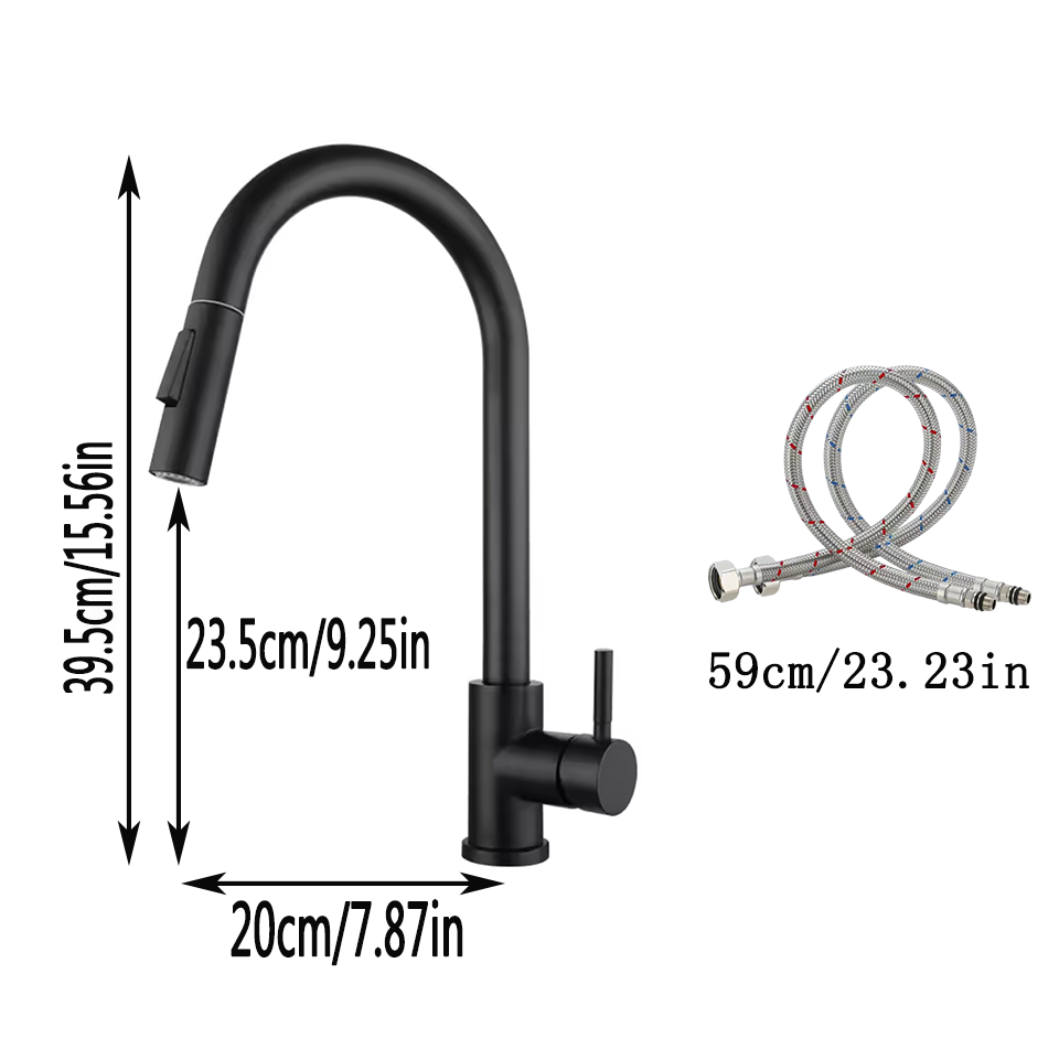 Grifo de cocina mixto frío y caliente, grifo de acero inoxidable, grifo de fregadero de cocina, grifo de cocina extraíble, grifo de un solo orificio
