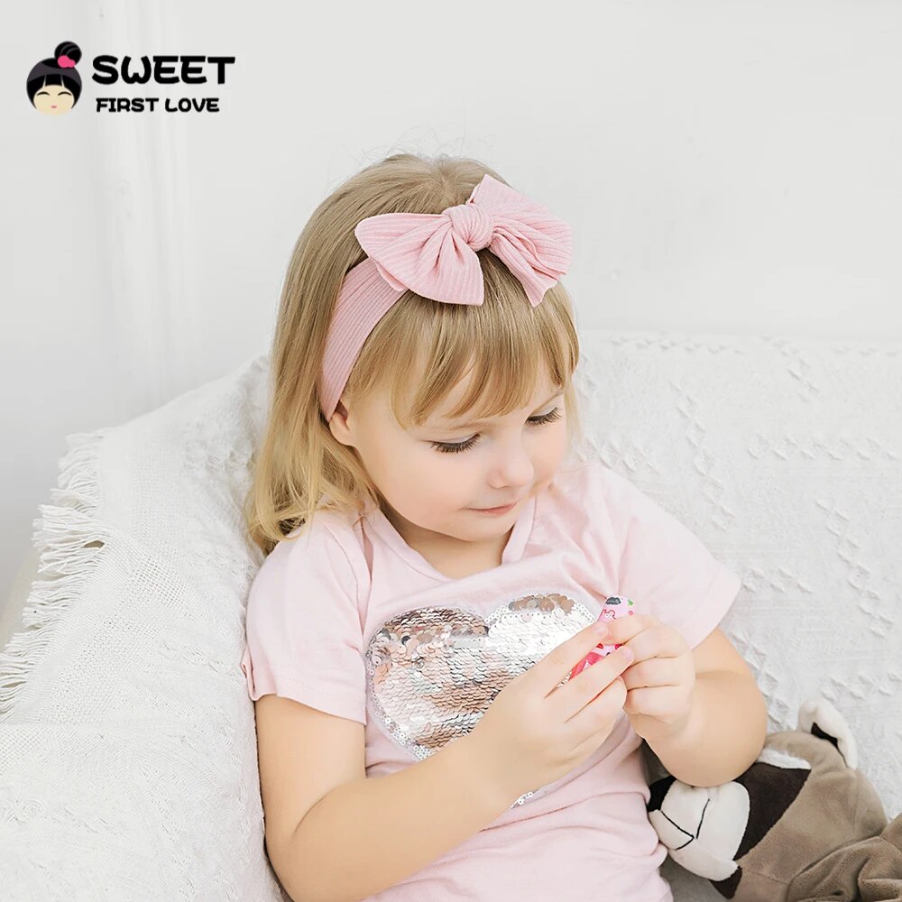 Diadema con lazo para bebé, turbante elástico suave para niña, banda para el pelo para recién nacido, tocado, accesorios para el cabello para niños, 3 uds./Set