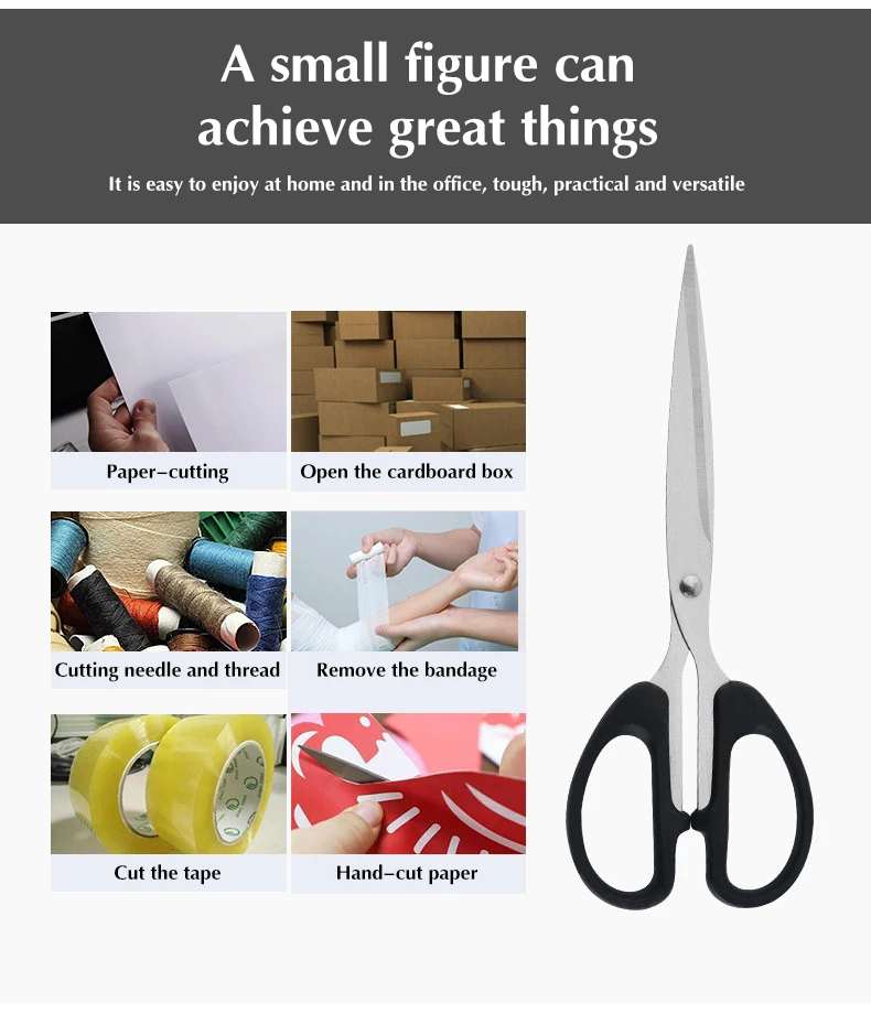 7.9" Scissors, Stainless Steel Blades, Soft Grip Handle, Suitable for Households,Offices and Schools, All Purpose