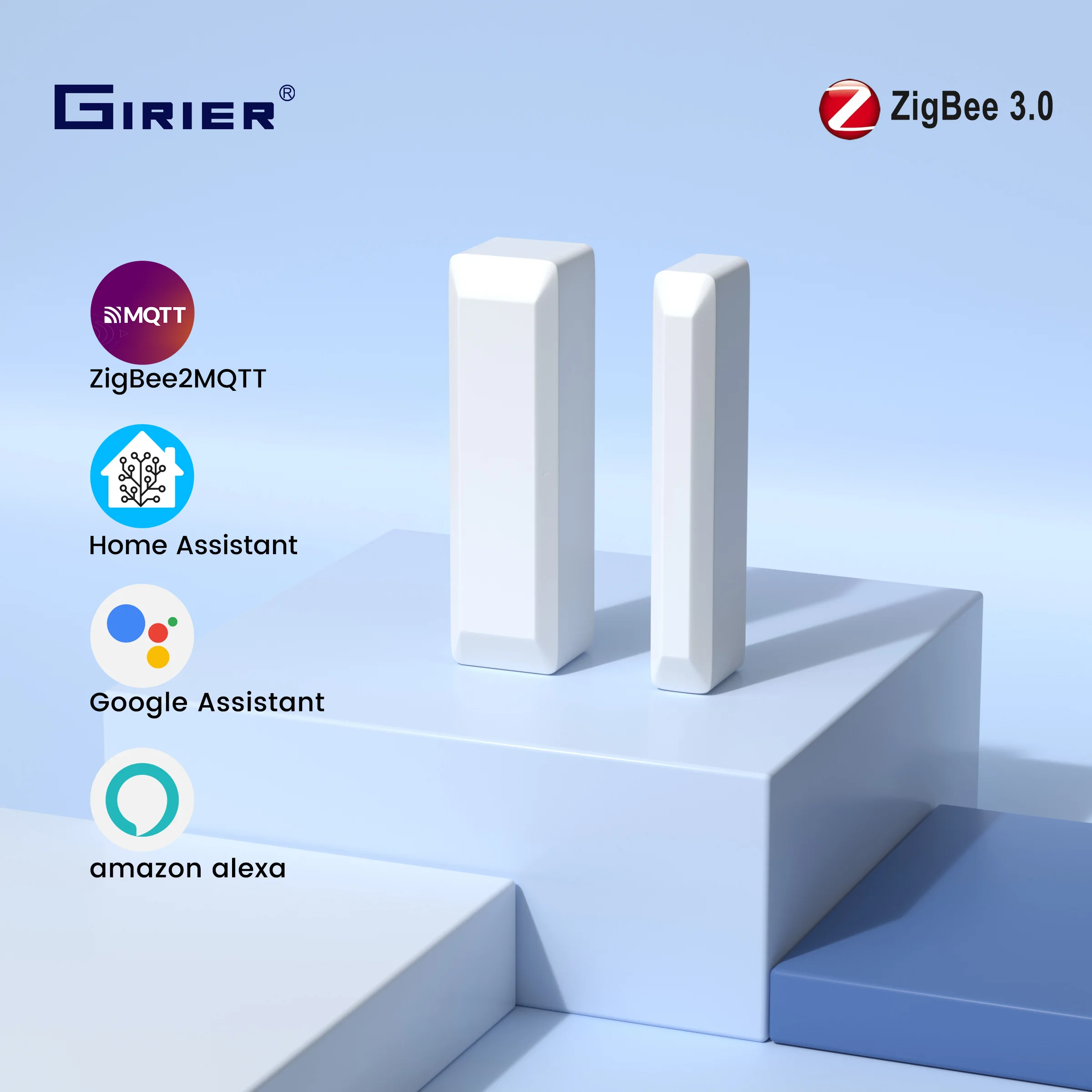 GIRIER умный датчик двери и окна ZigBee 3,0 беспроводной контактный детектор для безопасности умного дома работает с домашним помощником 2MQTT