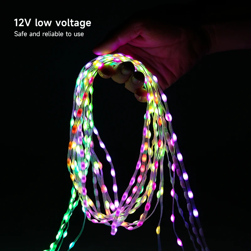 WS2811 3Pin 12V Smart garland led lights Cuttable Programmable Waterproof App/Music Control for Home Party DIY dmx led string