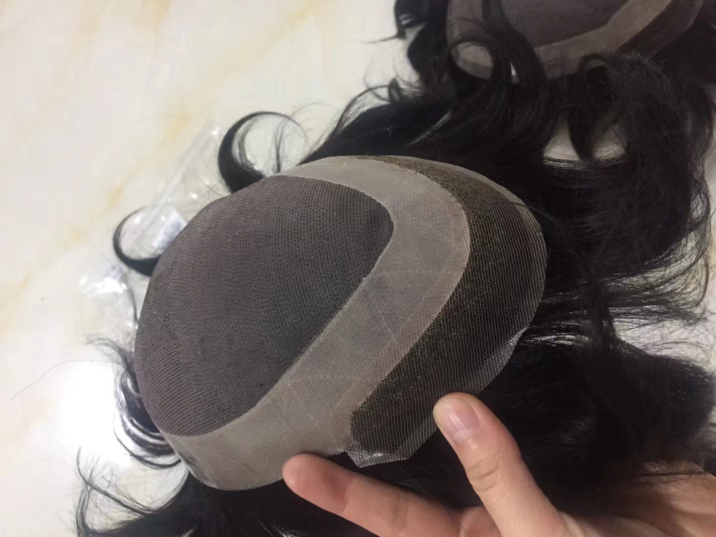 Toupet pour hommes Mono & NPU pièces de cheveux humains unités de cheveux système de remplacement de cheveux masculins prothèse capillaire
