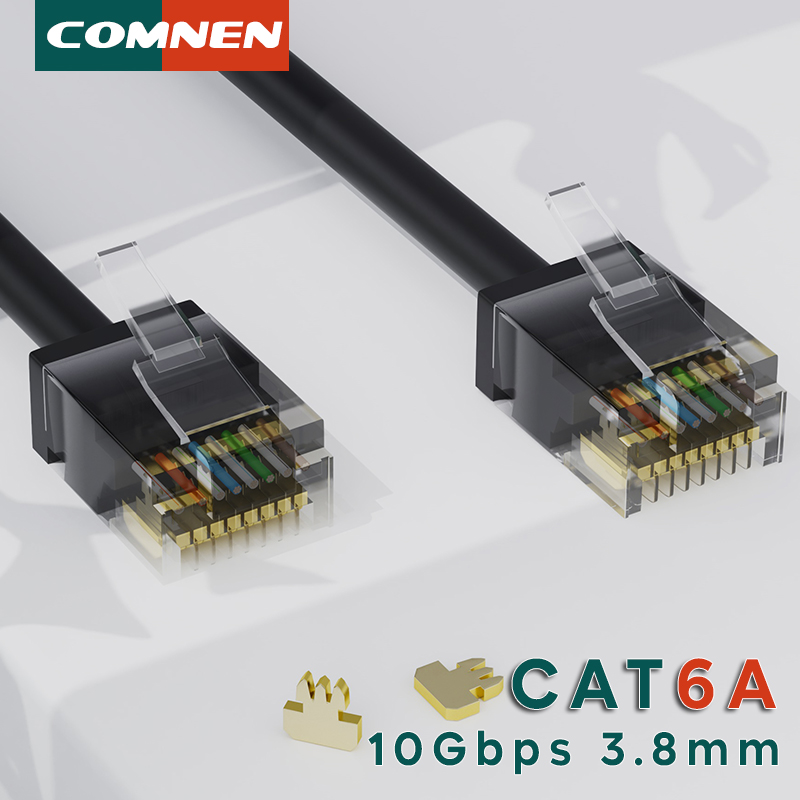 COMNEN Cat6A Ethernet Кабель RJ45 кабель для роутера 0,1 - 1,5 м 10 Гбит / с тонкий кабель с коротким подключением UTP Сетевой кабель локальной сети для компьютеров Xbox вне ПК