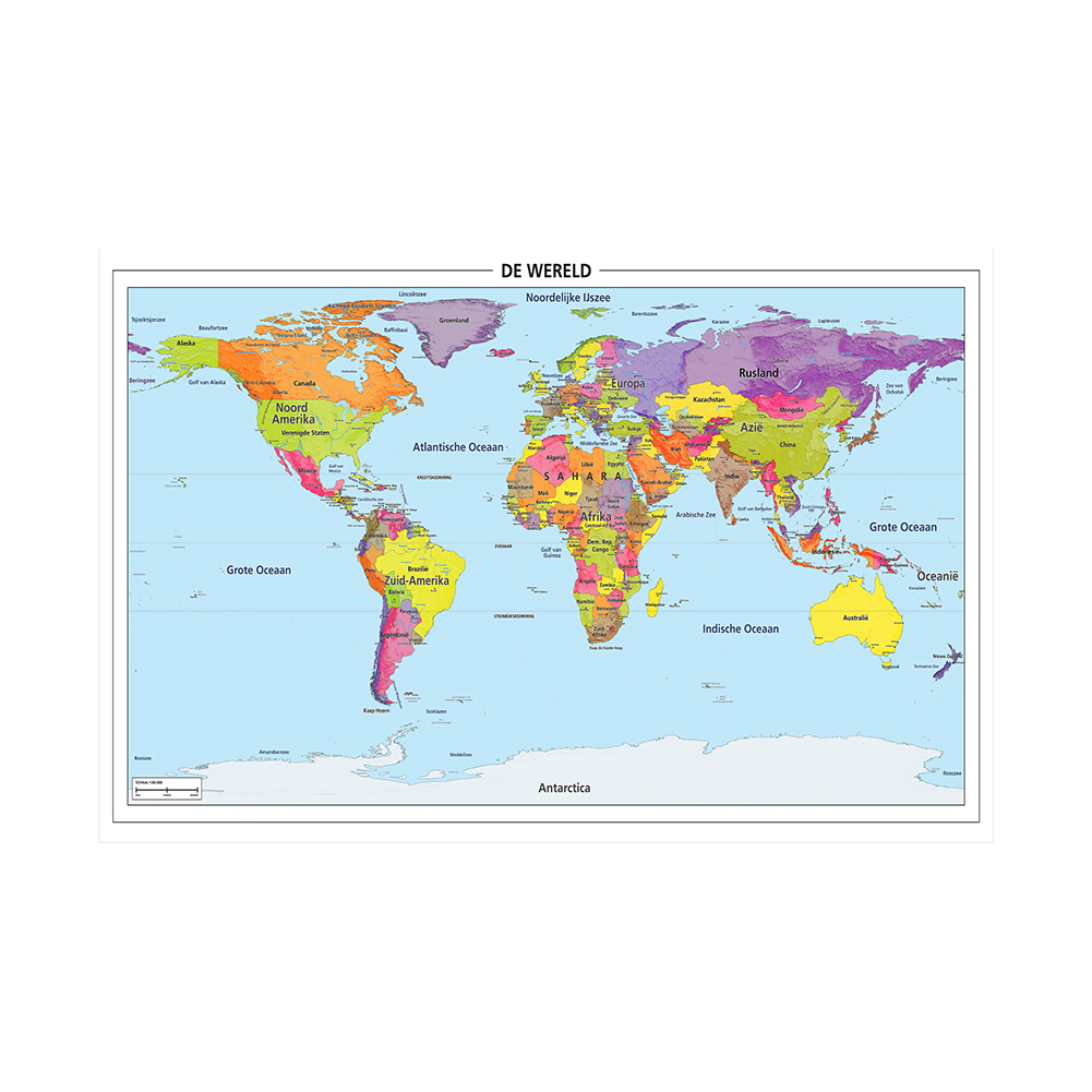 オランダの世界地図、詳細なポスター、不織布キャンバス、ウォールアート、装飾的な吊り下げ画像、事務用品および学用品、150x100cm