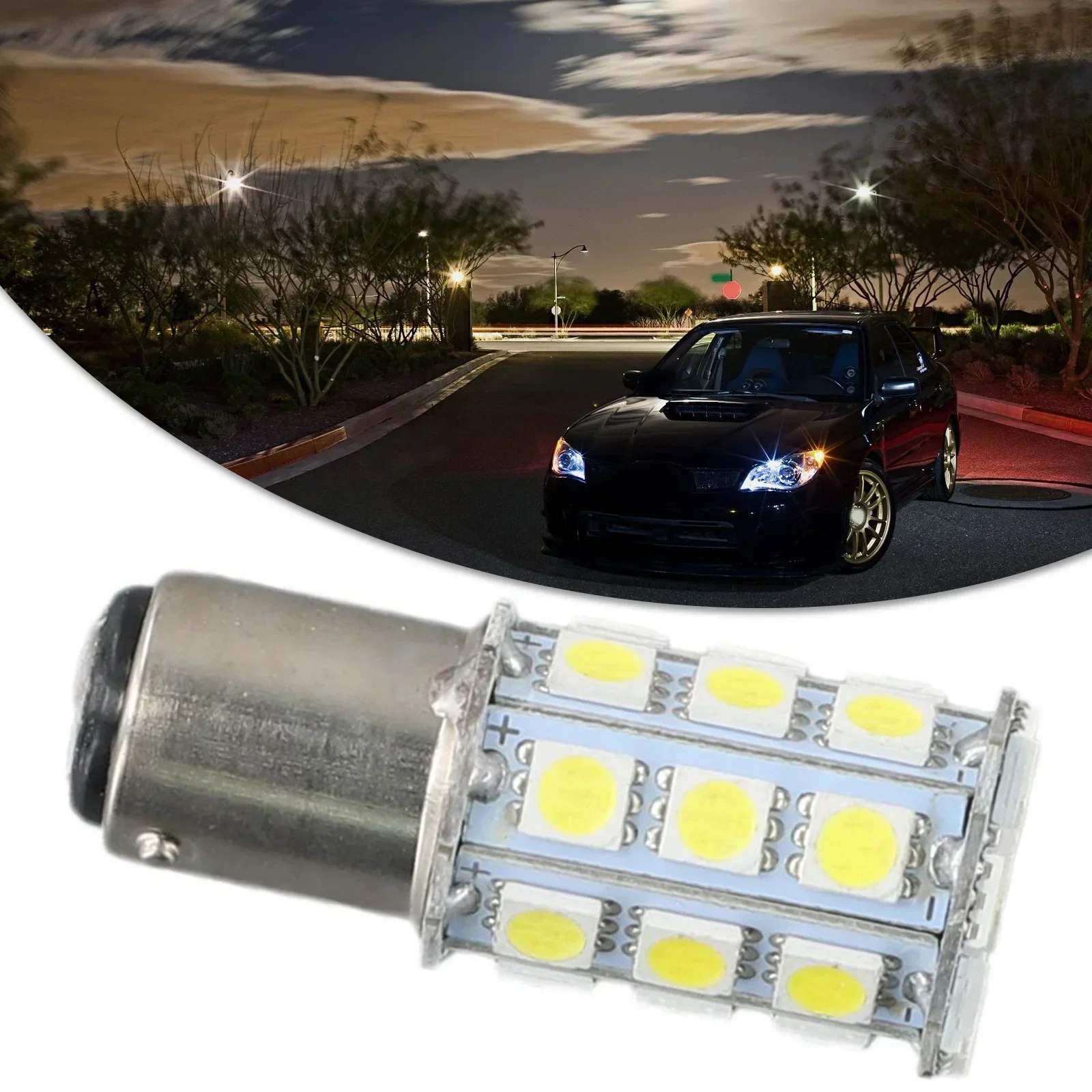 1Pcs White 27-SMD BA15D Cabin Marine Boat LED Inner Lights Bulbs 1004 1076 1142 Interior Lights Rear Brake Lights Common Lights