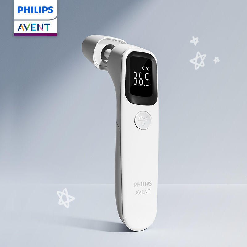 PHILIPS AVENT เครื่องวัดอุณหภูมิหู เครื่องวัดอุณหภูมิหน้าผาก สองในหนึ่งเดียว เครื่องวัดอุณหภูมิอิเล็กทรอนิกส์ ทารกแรกเกิด ผู้ใหญ่ วัดอุณหภูมิร่างกาย