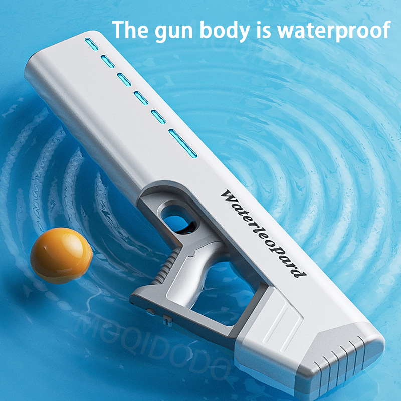 Pistola de água elétrica contínua, totalmente à prova d'água e absorção automática de água com luz para crianças, brinquedos divertidos ao ar livre para presentes infantis