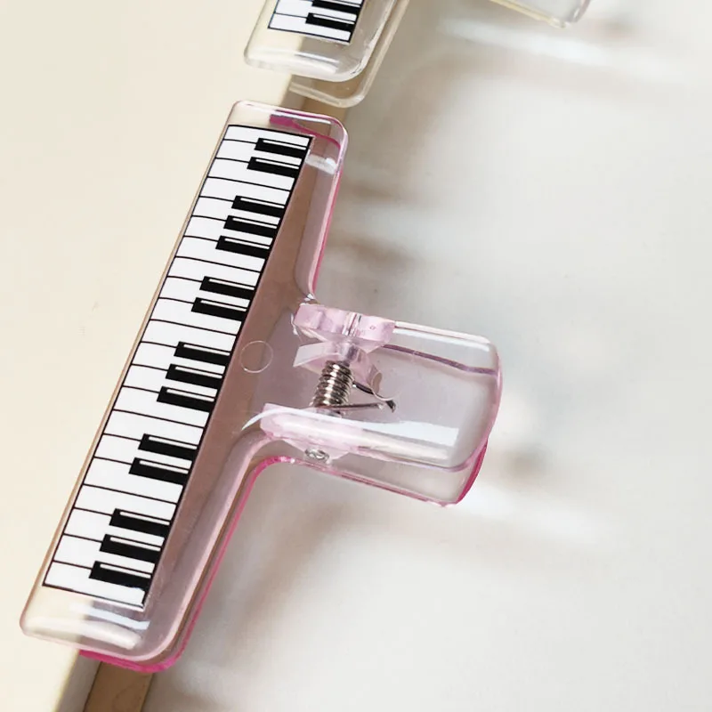 Clip acrílico transparente con diseño de Piano de estilo musical, abrazadera fija para puntuación de Piano, carpeta de oficina, organizador de papel de prueba para estudiantes, 1 ud.