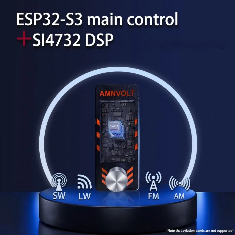 V3S AMNVOLT Mini SI4732 DSP Radio Receiver With Hi-Z, Headphone Amplifier Circuit AM SSB LSB USB Multi-Mode Reception