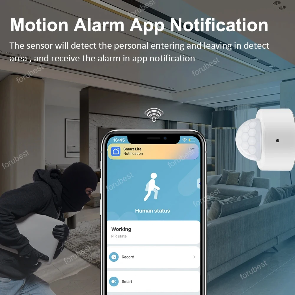 Tuya Mini ZigBee PIR Motion Sensor Smart Menschlichen Körper Infrarot Detektor Sicherheit Einbrecher Alarm Funktioniert Mit Alexa Google Assistent