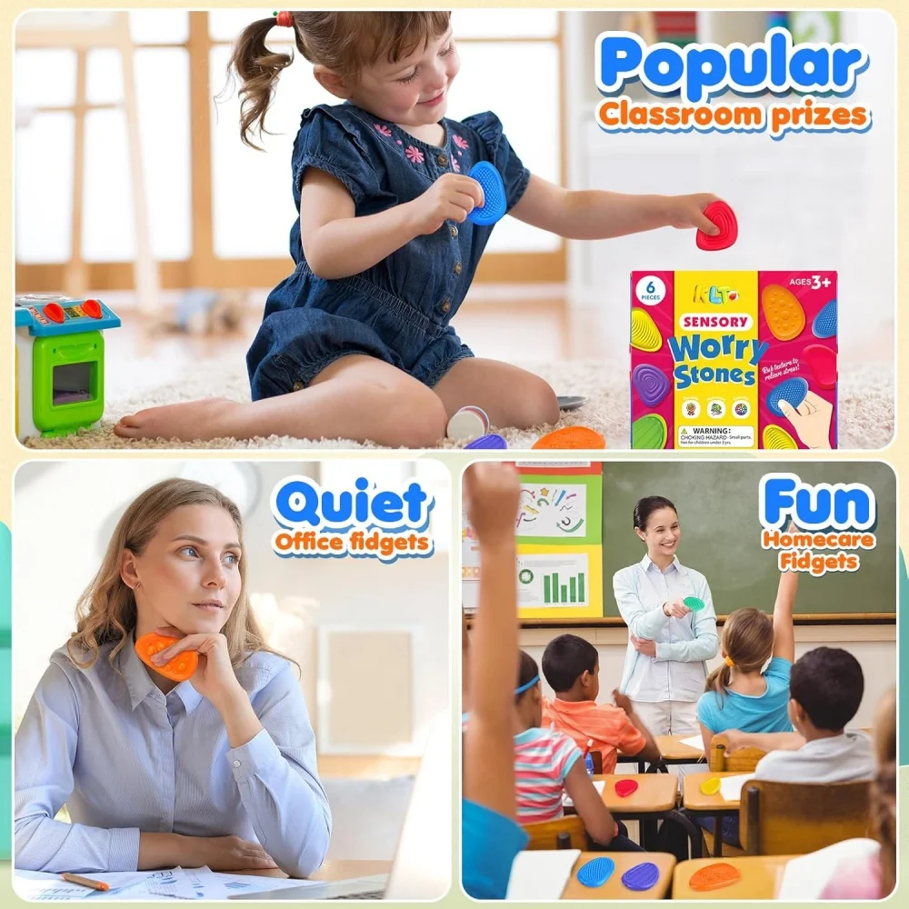 3 Stuks/24 Stuks Set Fidget Speelgoed Volwassenen Zintuiglijke Siliconen Steen Geweven Voor Autisme Kinderen Kalmerende Down Fidget stress Relief Speelgoed