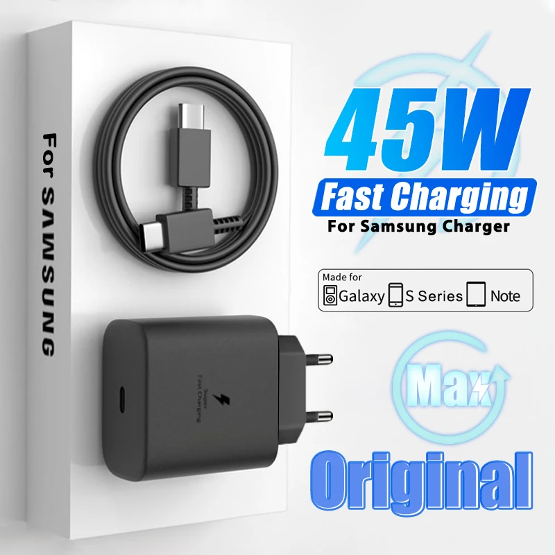 Ładowarka USB C 45 W Oryginalna ładowarka PD Szybkie ładowanie do Samsung Galaxy S22 S23 A54 Ultra Xiaomi 13 11 Ładowarka do telefonu komórkowego