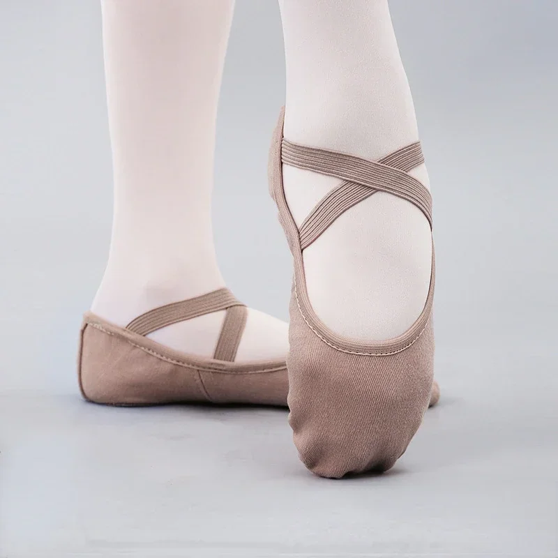Elastische Tuch Tanz Ausbildung Erwachsene Frauen Mädchen MenCow Wildleder Schuh Weiche Sohle Ballett kinder Tanzen Schuhe Großhandel
