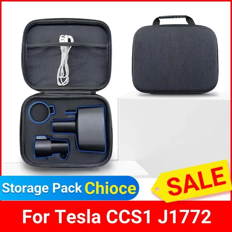 For Tesla CCS1 J1772 Charger Storage Bag Charger adapter Organizer box Travel Case For Electric Car Charging Accessories