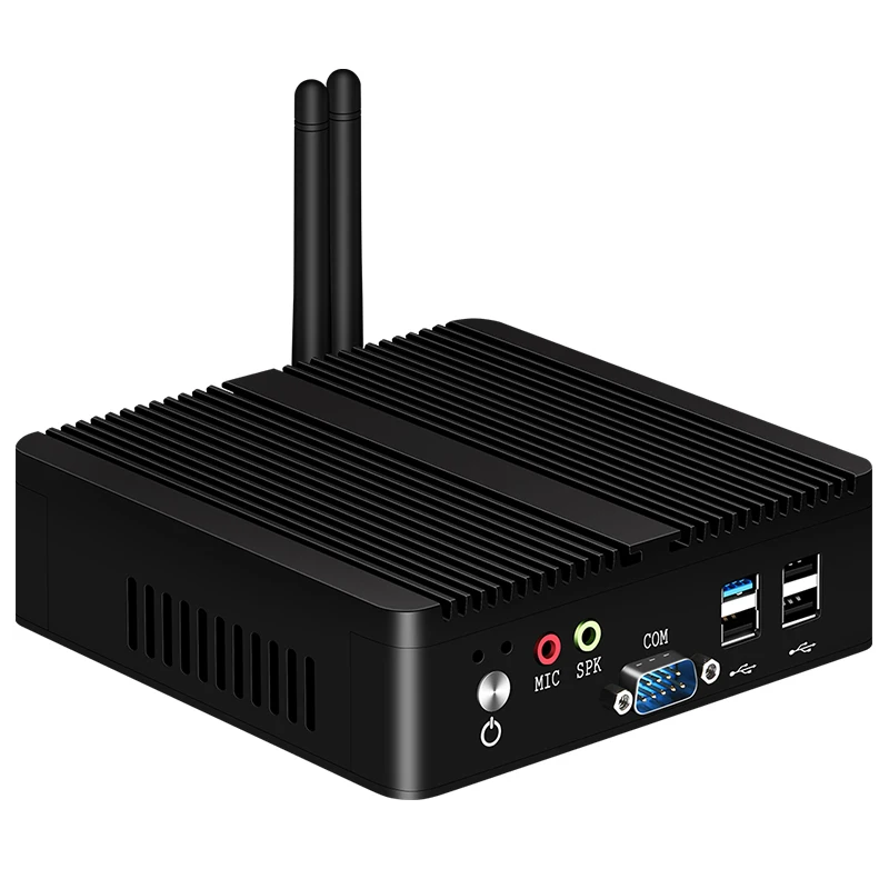 Industrial Mini PC with Inter Celeron Processor with Gigabit 1xUSB3.0 3xUSB2.0 1xHDMI 1xVGA Support WiFi WIN10 Pfense Computer