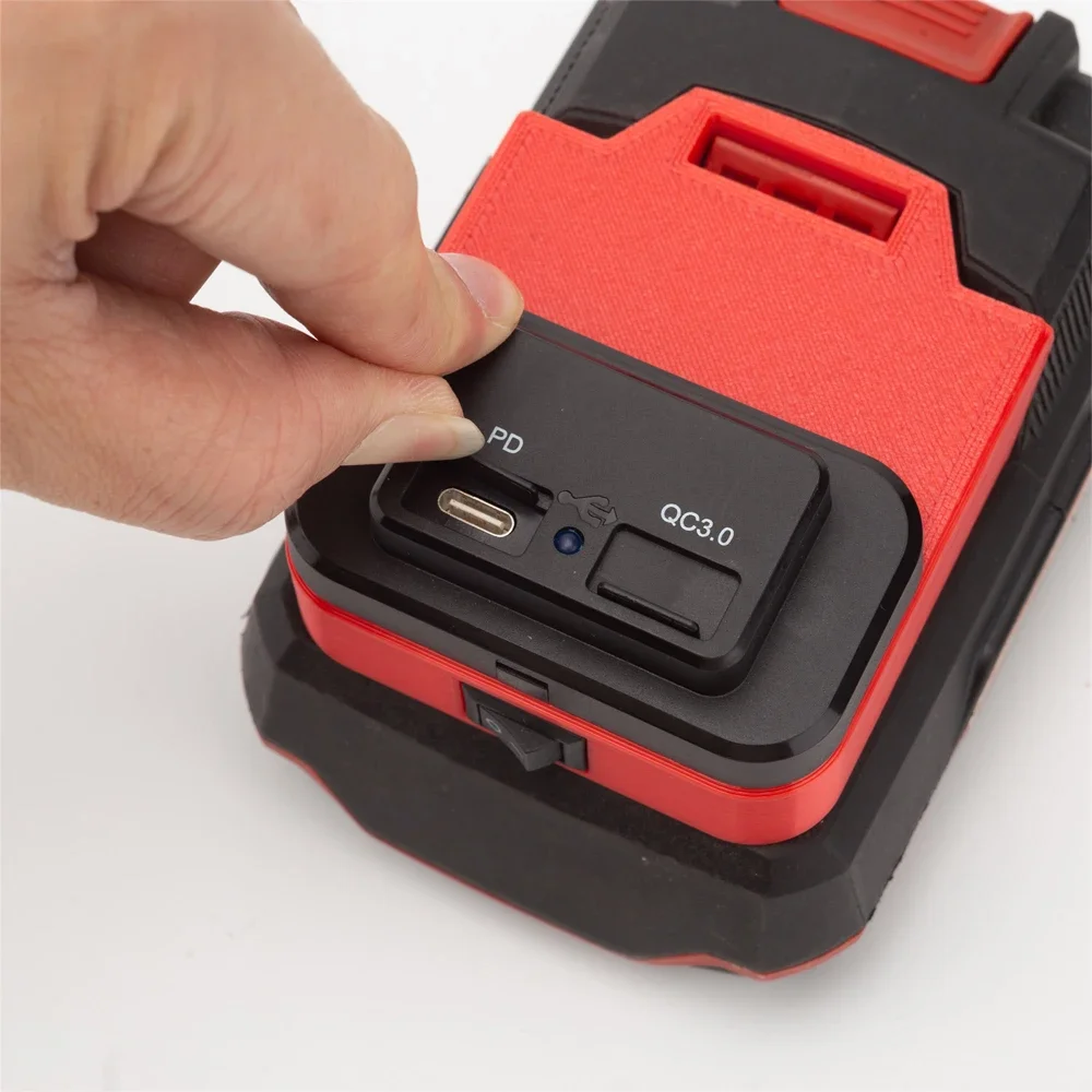 Carga rápida para Parkside Lidl X20V batería de iones de litio conversión banco de energía con interfaz USB/tipo C teléfono móvil (sin batería)