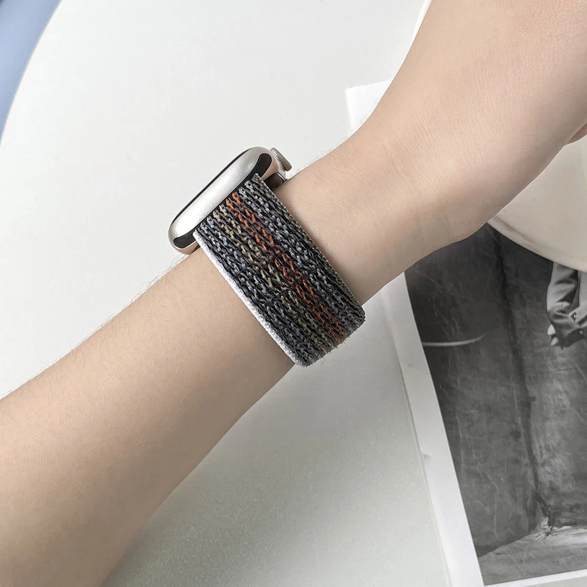 애플 워치용 나일론 루프 밴드 스트랩, 울트라 2, 49mm, 44mm, 40mm, 45mm, 41mm, 42mm, 아이워치 시리즈 애플 워치 밴드 9, 8, se, 7, 6, 5, 3