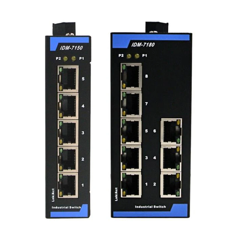 Industriële Kwaliteit Ethernet Switch 5 Poort 8 Poort Industriële Schakelaar 12V24V Gids Schakelaar IDM-7180 IDM-7150