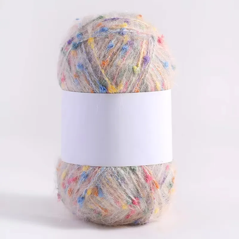 50g/kulka kolor tęczy kropka przędza moherowa miękka i wygodna ręcznie tkana szalik DIY sweter szal płaszcz Knitting szydełkowa mieszanka nici