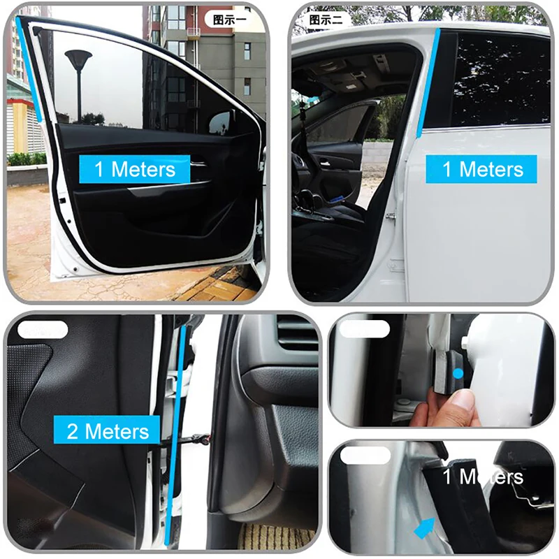 Seametal 2/4 メートル車のドアゴムシールストリップ Z 型トリム遮音ウェザーストリップ Z タイプゴムストリップカーアクセサリー