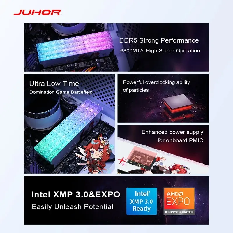 Juhor ddr5 rgb speicher 16gb 6400mhz 6800mhz hynix original chip desktop computer ram
