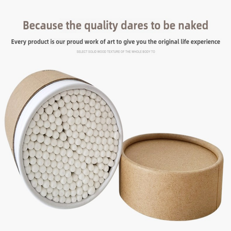 200 unids/caja bastoncillos de algodón de bambú de doble cabeza bastoncillo de madera para maquillaje, limpieza de orejas de nariz, cuidado de mascotas, arte y artesanía