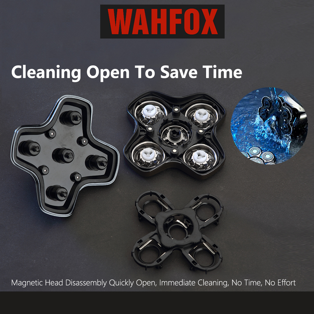 WAHFOX Shaver Replacement heads for SKULL SHAVER PITBULL head shaver