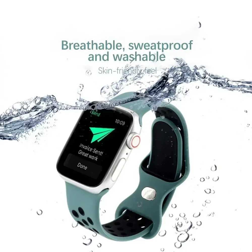 애플 워치 밴드용 스트랩, 한국 실리콘 스포츠 팔찌, 아이워치 8 SE 7 6 5 울트라 49mm, 44mm, 45mm, 42mm, 41mm, 38mm, 40mm