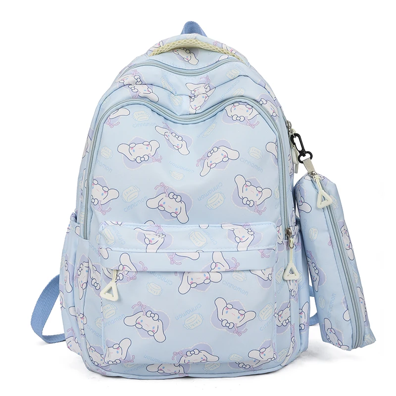 Zestaw plecaków z serii Cinnamoroll, tornister z kreskówek Anime, plecak na co dzień o dużej pojemności, plecak podróżny dla dzieci studenckich