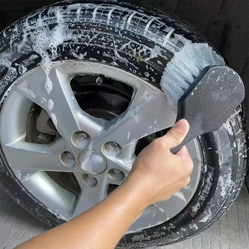 Autowielreinigingsborstel Detailborstel Korte steel Bandvelg Wasborstel Voertuigen Reiniging Onderhoudsgereedschap Auto-accessoires