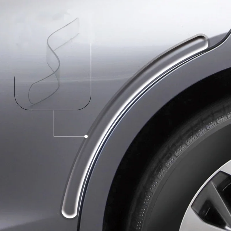 Clearance_4PCS Tira de parachoques de puerta de coche extendida Protector de cuerpo transparente Tira protectora antiarañazos y antimanchas Decoración del cuerpo