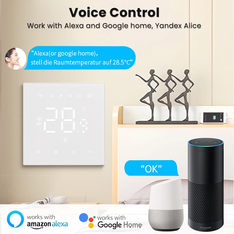 AVATTO Tuya WiFi เครื่องทําความร้อน 220 v, สมาร์ทไฟฟ้าน้ําชั้นอุณหภูมิความร้อน Controller สําหรับ Google Home Alexa Alice