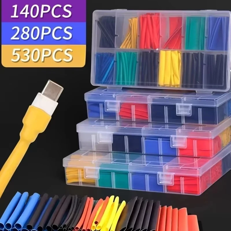 Thermal-Activated Cable Sleeve Shrinkable Wire Protector Kit Insulation Tubes for DlY Proiects Automotive Electronics Repair