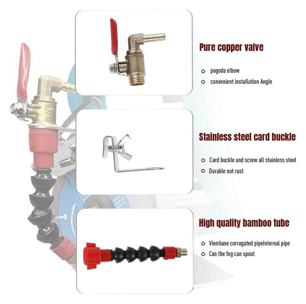 ระบบหัวฉีด Coolant Misting Dust-proof Dust Remover Water Sprayer สําหรับหินอ่อนอิฐเครื่องตัดกระเบื้องเครื่องบดมุมเครื่องตัด