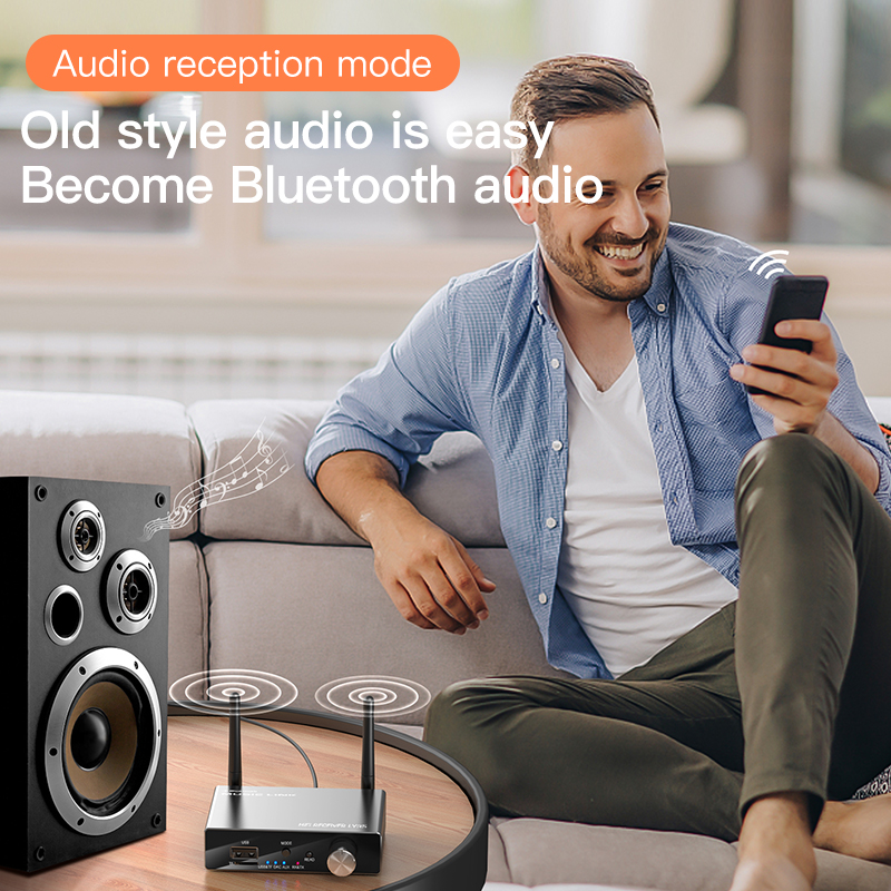 Bluetooth Sender Empfänger BT5.3 Stereo Niedrige Latenz AUX 3,5mm Optische Drahtlose Musik Audio Adapter Fernbedienung Für TV PC