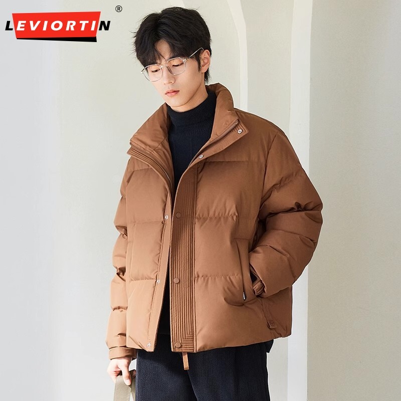 Koreanische Stile Herren Stehkragen Daunen jacke Unisex Streetwear Luxus Slim Fi halten warm modische Enten Daunen jacken