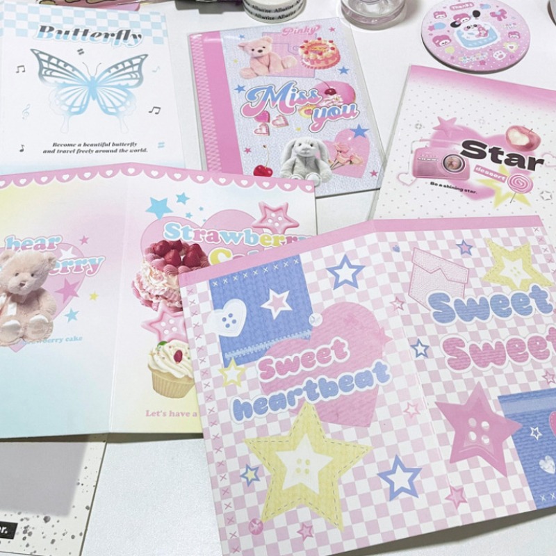 韓国のファッションの写真カード,折りたたみ式ホルダー,装飾紙の固定,梱包材料,キュート,3インチ,10ユニット