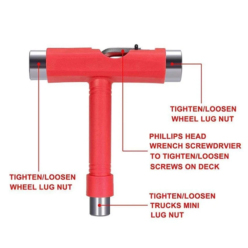 T Shape Skateboard Wrench Professional T Type Allen Key Longboard Skateboard Tools Board Roller Skate Wrench Tools Parts