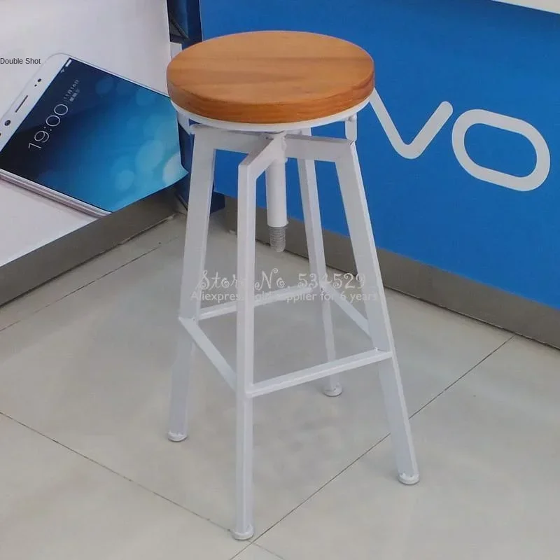 30% B Sắt Ghế Công Nghiệp Gió Xoay Ghế Quầy Bar Nhà Nâng Thanh Ghế Gỗ Chắc Chắn Cao Ghế Thanh Cao phân