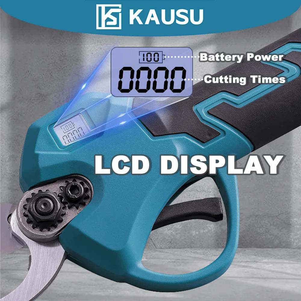 Cordless Brushless Electric Scissors Pruning Shears With LCD Display Tree Branch Pruner Garden Tool For Makita 18V Battery