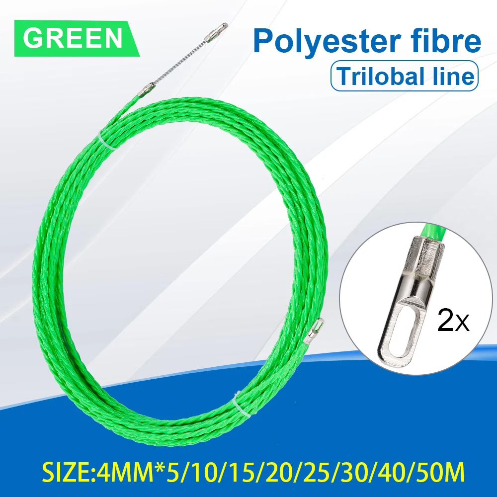 4mm 5 M-50 M สายไฟเบอร์กลาส Push Pullers ท่องเที่ยวอุปกรณ์ Threader ท่องู Rodder ปลาเทปลวดสายไฟติดตั้ง Aid เครื่องมือ