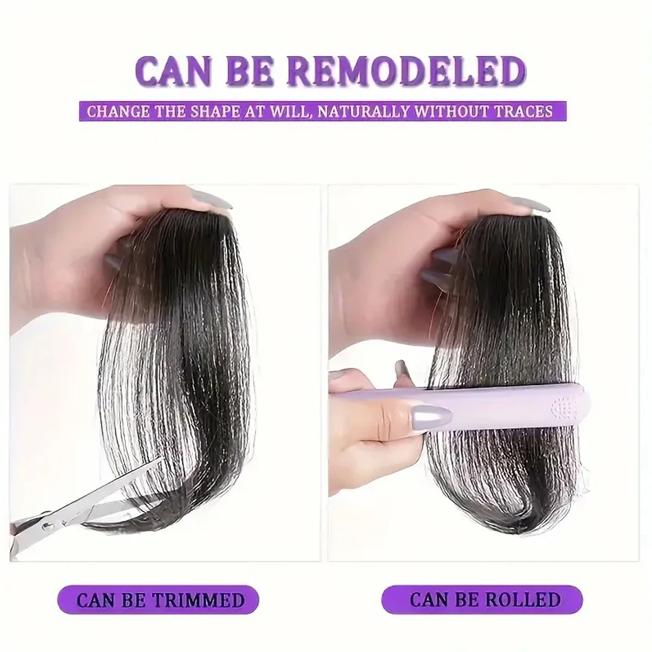 Niewidoczne syntetyczne grzywki boczne Clip In Extension 2Pcs/Set Middle Part Bangs With Easy BB Clip-In Side Fringe Pasuje do wszystkich rodzajów włosów