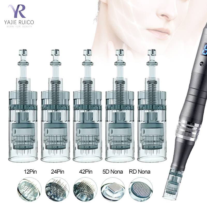 Dr pen ultima m8 austauschbare patronen für derma pen spitze 11/16/24/36/42pin/nano/3d/5d runde mts haut kit