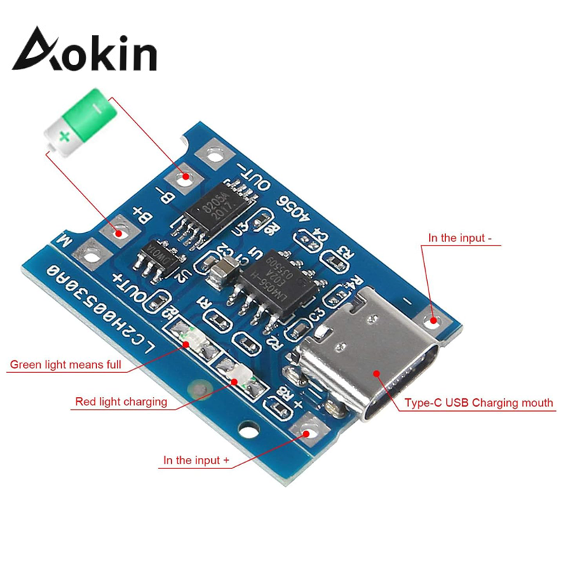 2/5PCS 5V 1A Micro/Type-c/Mini 18650 TP4056 Lithium Battery Charger Module Charging Board With Protection Dual Functions Li-ion