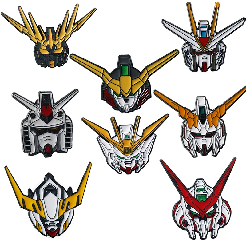 8 pezzi Anime cosplay Serie Avatar secondario Spilla robot Smalto in metallo Distintivo Vestiti bavero Zaino Spilli accessori fan set regalo