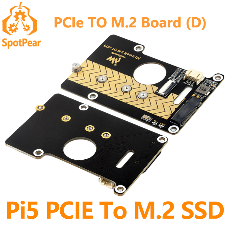 Raspberry Pi 5 PCIe a M.2 NVMe SSD placa adaptadora (D) HAT Pi5-2280-2242-2230 para PI5