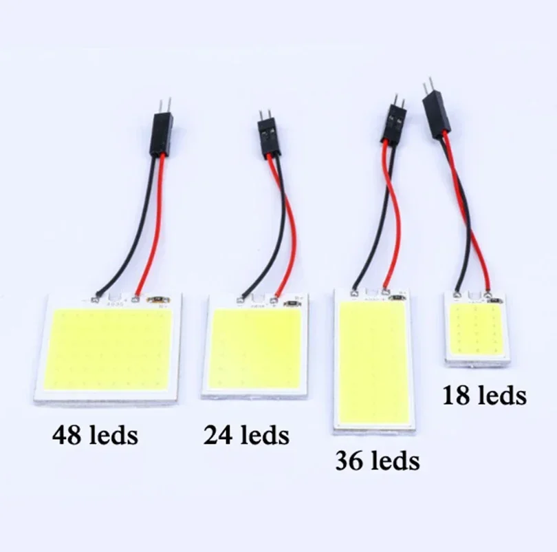 4 PCS อุปกรณ์ตกแต่งภายในรถยนต์ 18/24/48 SMD T10 4W 12V COB ภายในรถแผงไฟ LED หลอดไฟรถโดมรถแผง