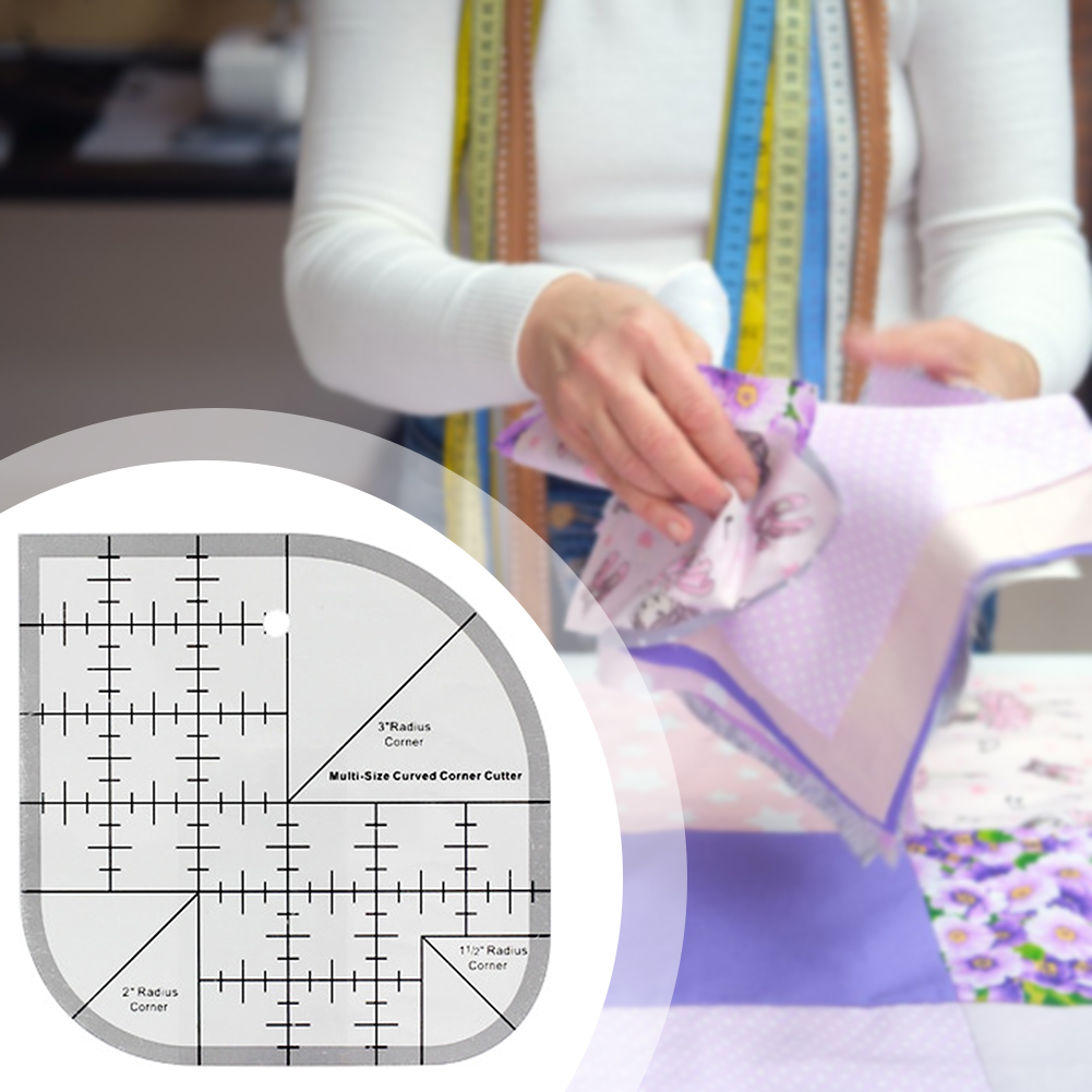 Rutschfestes, gebogenes Eckenschneider-Lineal aus Acryl, DIY-Bastelarbeiten, Patchwork, Nähvorlage, Quiltzubehör, multifunktionales Lineal